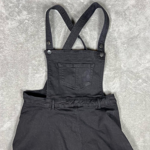 Hell Bunny Dress Womens 2XL Black Dakota Pinafore Denim Goth Pinup Punk Overall - Picture 5 of 10